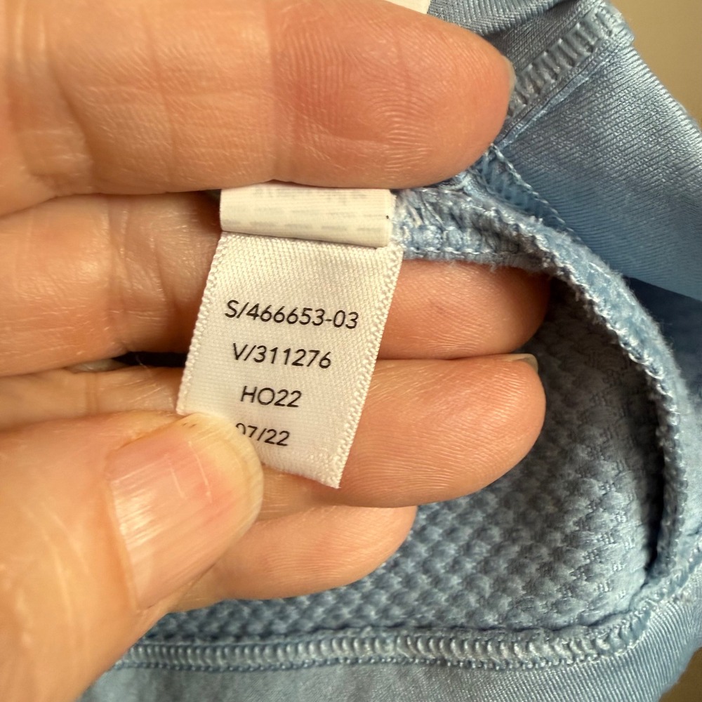 Athleta Whistler Blue Mock Neck Crop Top XL - Picture 5 of 9